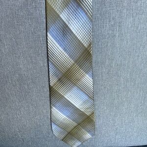 Nicole Miller Striped Plaid Tie Silk Necktie
